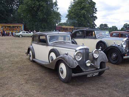 Classic cars and motor vehciles attending motor rallies in the UK