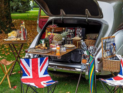 Classic cars and motor vehciles attending motor rallies in the UK
