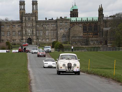 Classic cars and motor vehciles attending motor rallies in the UK