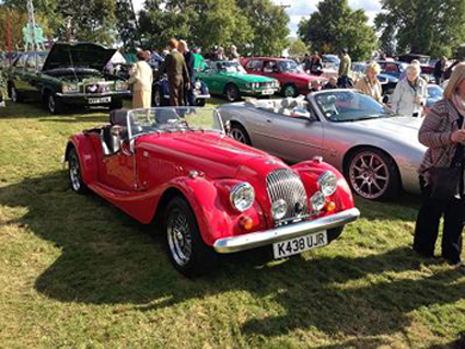 Classic cars and motor vehciles attending motor rallies in the UK